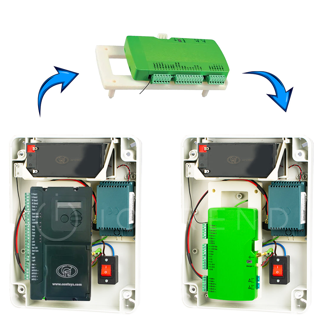 Centurion Vantage Vx SMART Controller PCB and Bracket View of PCB Change Iotrend